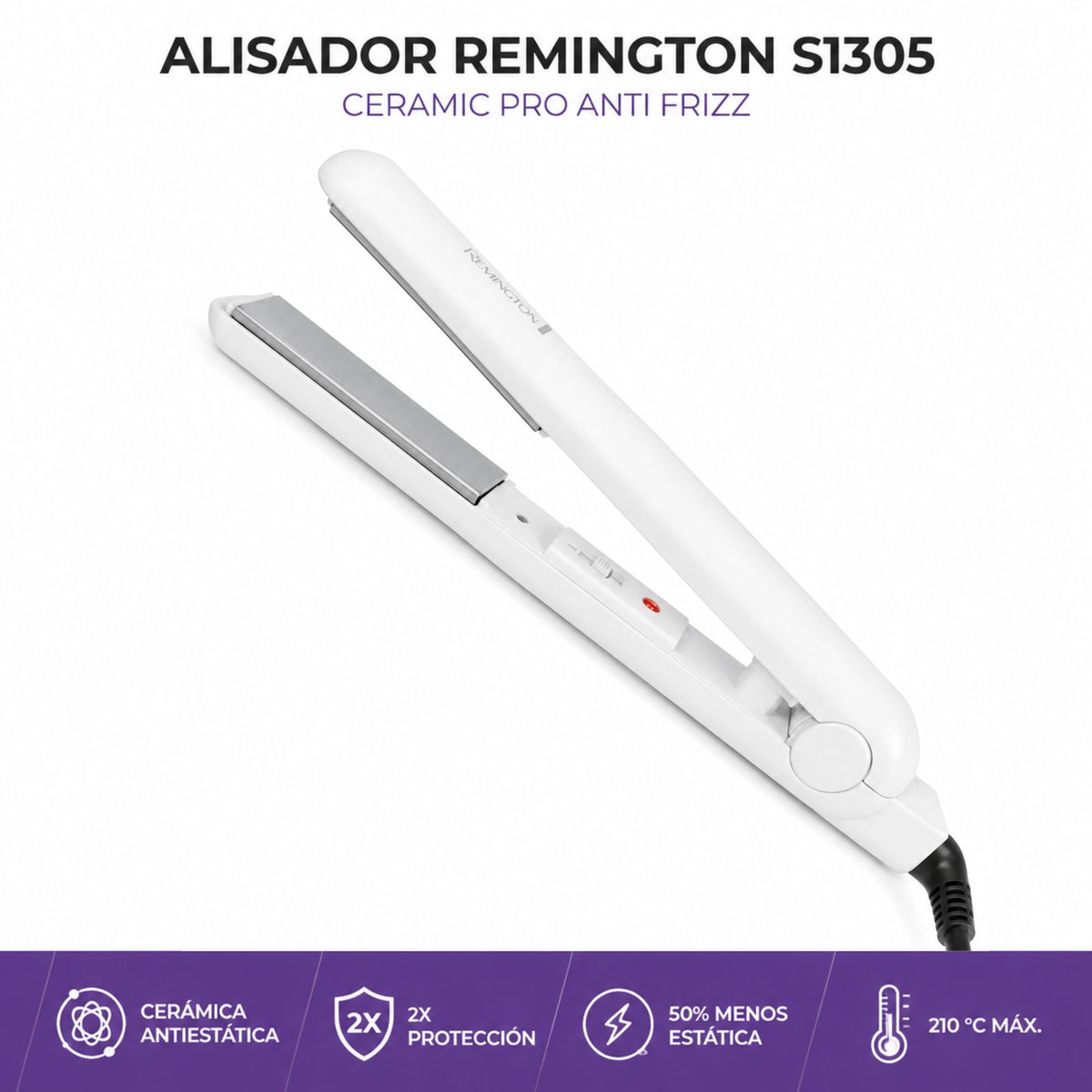 Alisador De Cabello Remington S1305 Ceramic Pro Anti Frizz