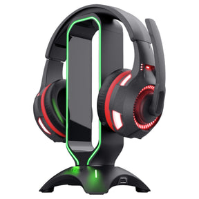 Soporte Stand Gamer RGB para Audífonos Trust Gxt 265 + HUB