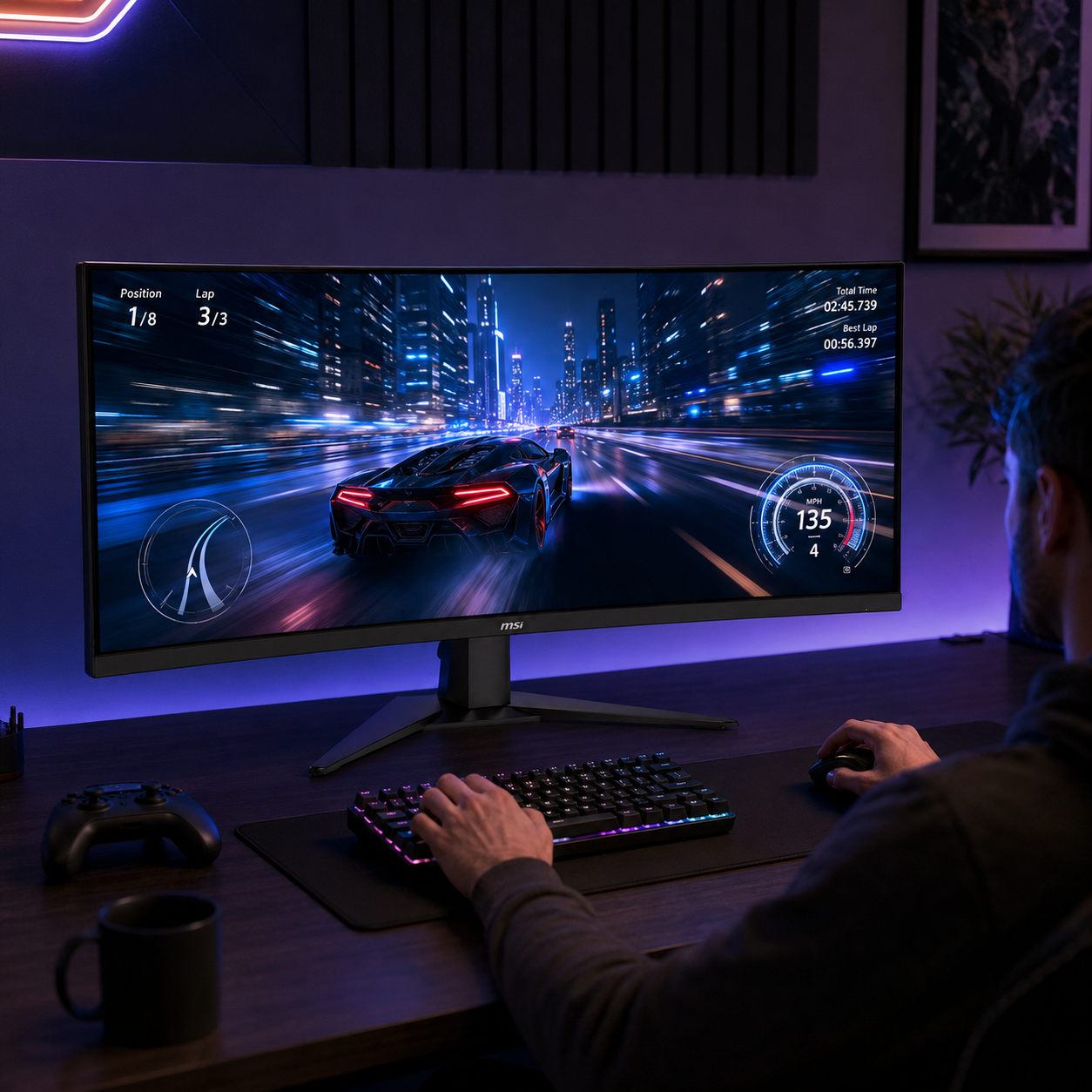 Monitor Gamer MSI 34" Curvo 180HZ Ultra Flat 1MS