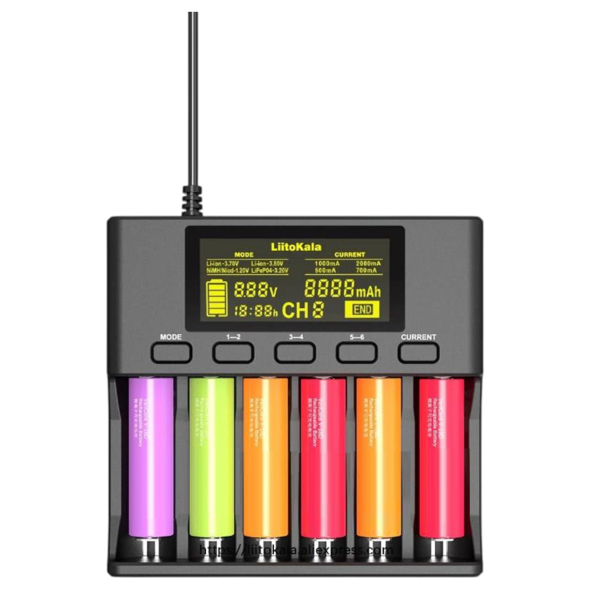 Cargador de Pilas Universal Carga Rápida para 6 Pilas TL110