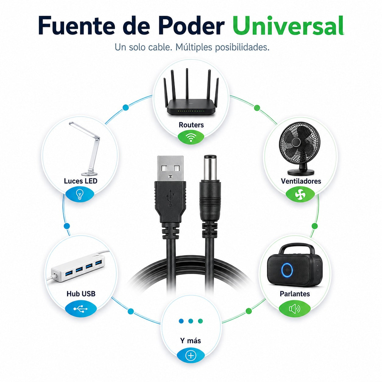 Transformador 12V Regulables 2A / 24W + 6 Plug Universales