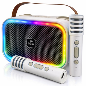 Parlante Karaoke de Niños + 2 Micrófonos Inalámbricos Blanco My Lil Dual Voice RGB