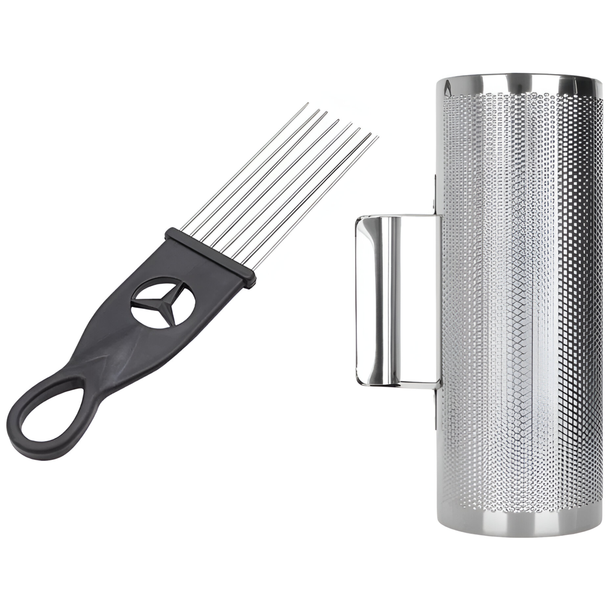Guiro Musical Ultra Compacto Inoxidable 21x7cm + Cepillo