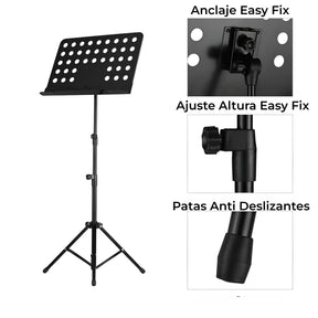 Soporte Atril de Partituras con Altura Ajustable de Aluminio