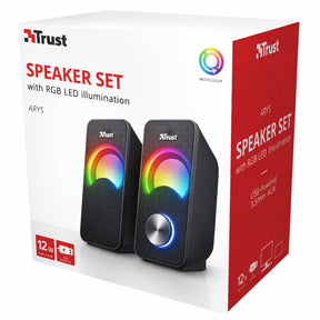 Parlantes USB con Luces RGB de 12W de Escritorio Trust Arys