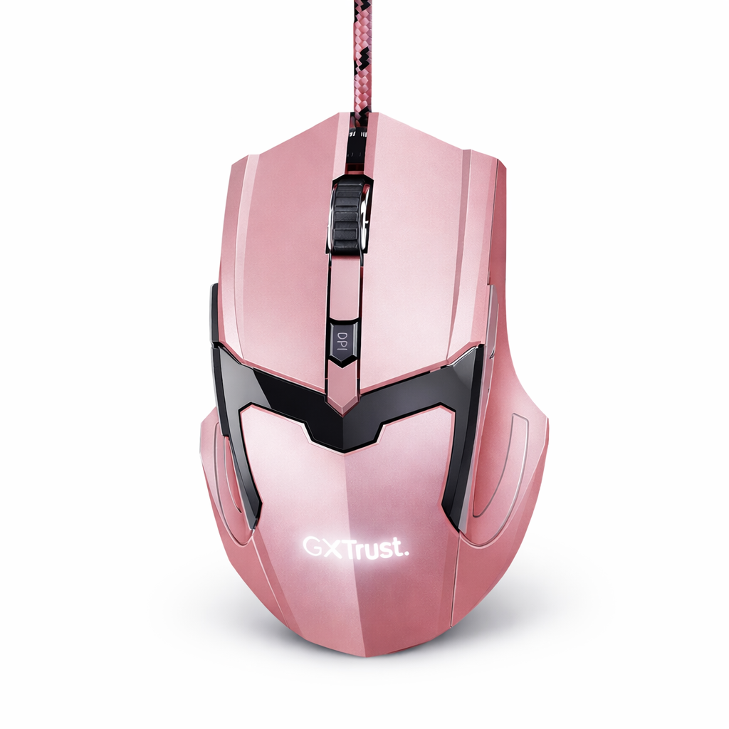 Mouse Gamer Rosado Trust Gxt 101P Retro-iluminado