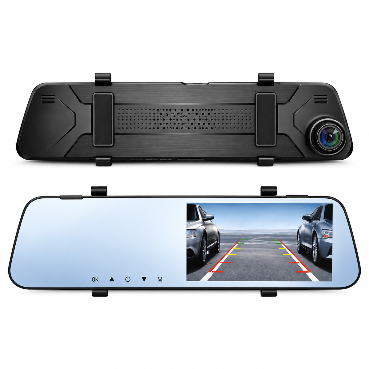 Dashcam Espejo Retrovisor Dual Cámara Frontal y Trasera FHD