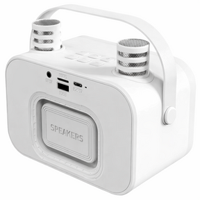 Parlante Karaoke de Niños + 2 Micrófonos Inalámbricos Blanco My Lil Dual Voice RGB