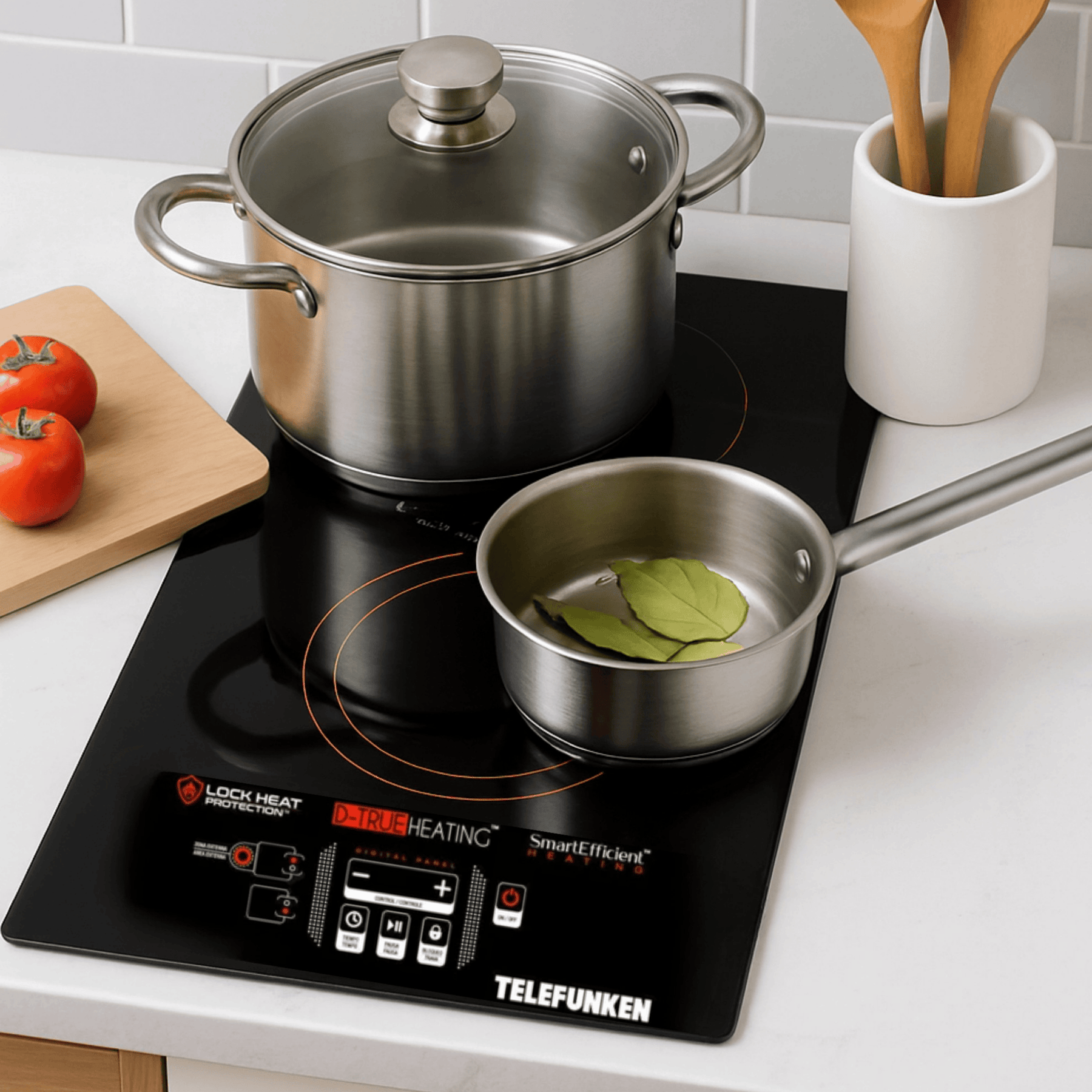 Cocina Eléctrica Encimera Dual Vitrocerámica Touch 3200W SEC