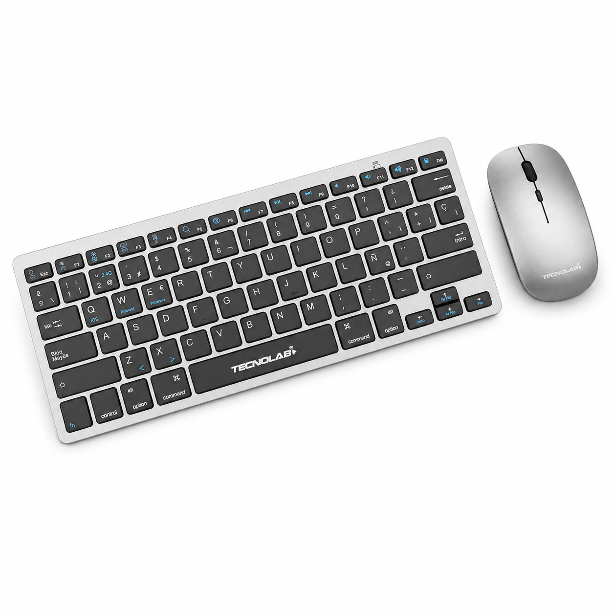 KIT Teclado y Mouse Inalámbrico Conexión Bluetooth + USB 2G