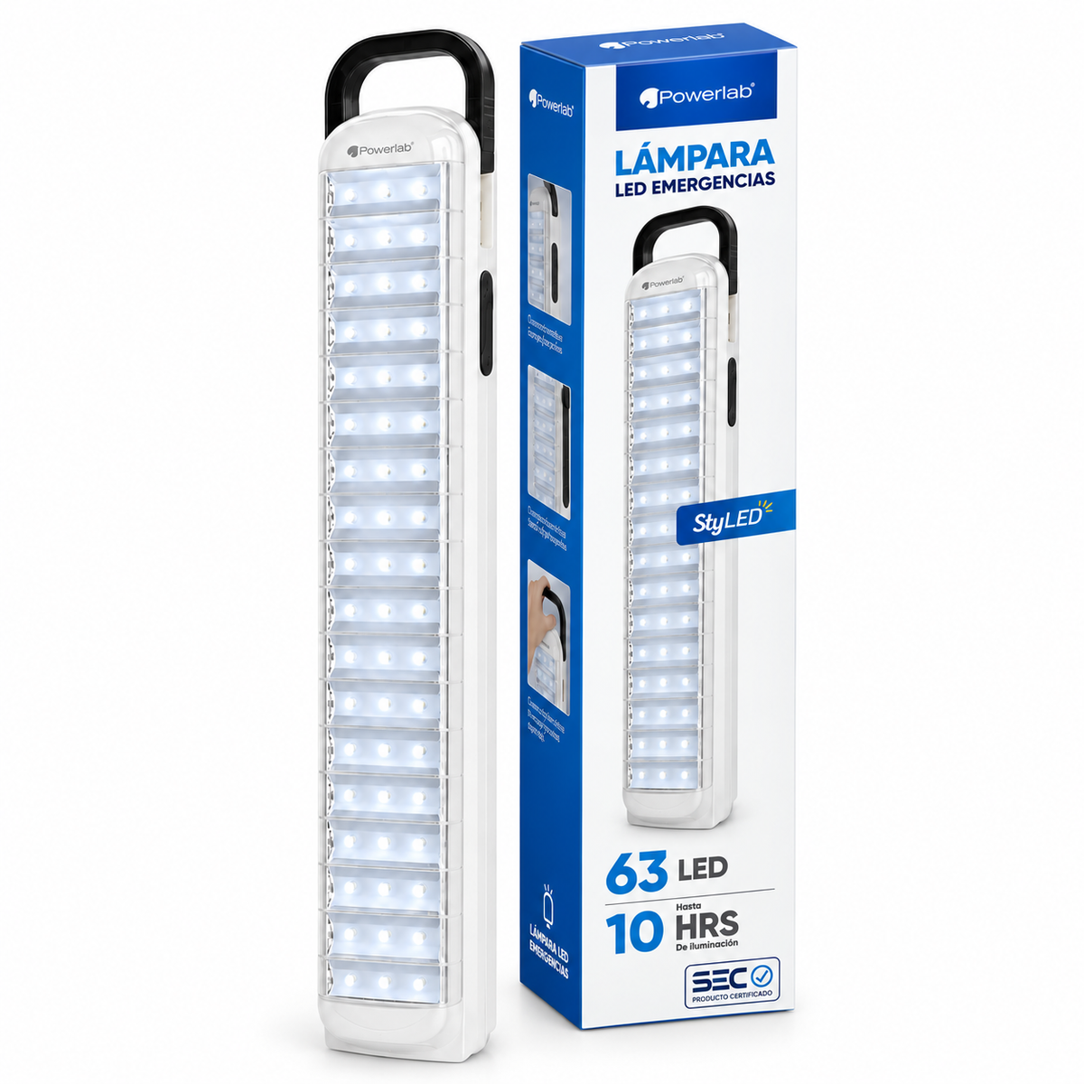 Lampara de Emergencia Recargable de 63 LED 10Hr de Autonomía