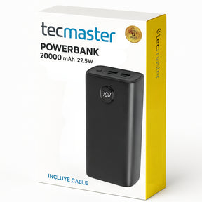 Power Bank Tecmaster de Super Carga Rápida 20.000 mAh /22.5W