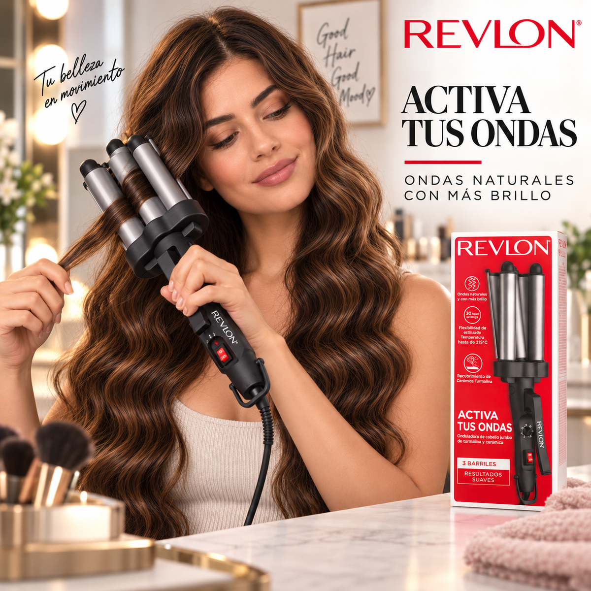 Ondulador de Cabello Revlon Jumbo Turmaline & Ceramic RV084L