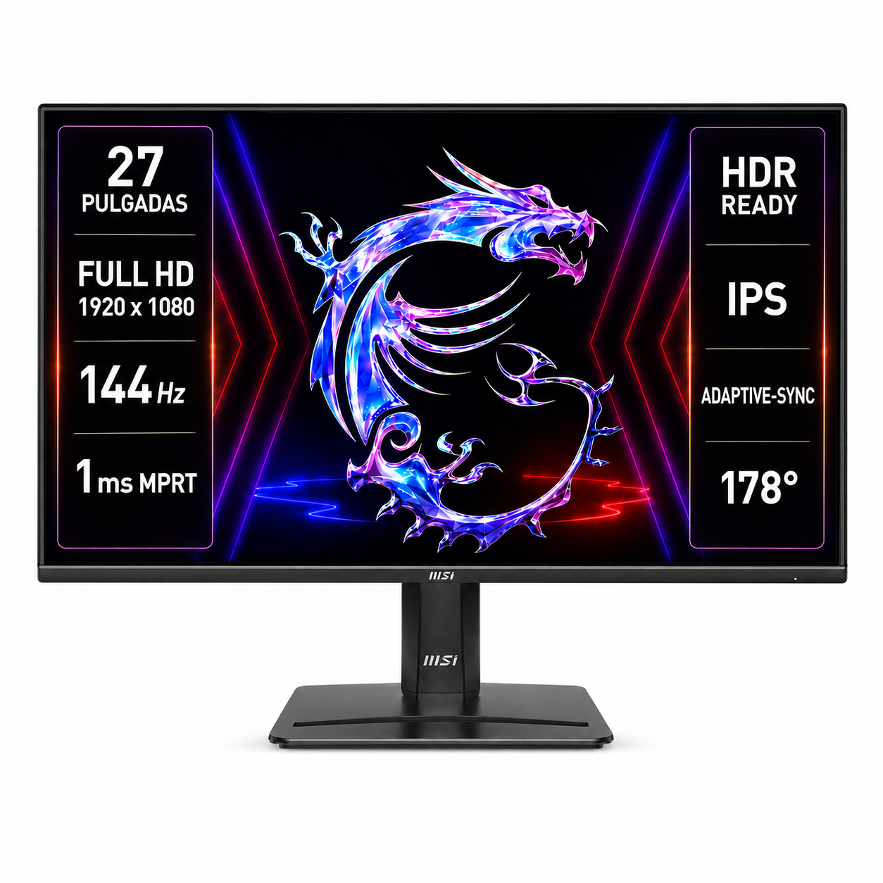 Monitor Gamer MSI PRO 27" Full HD 144HZ+ HDR Ultra Light IPS