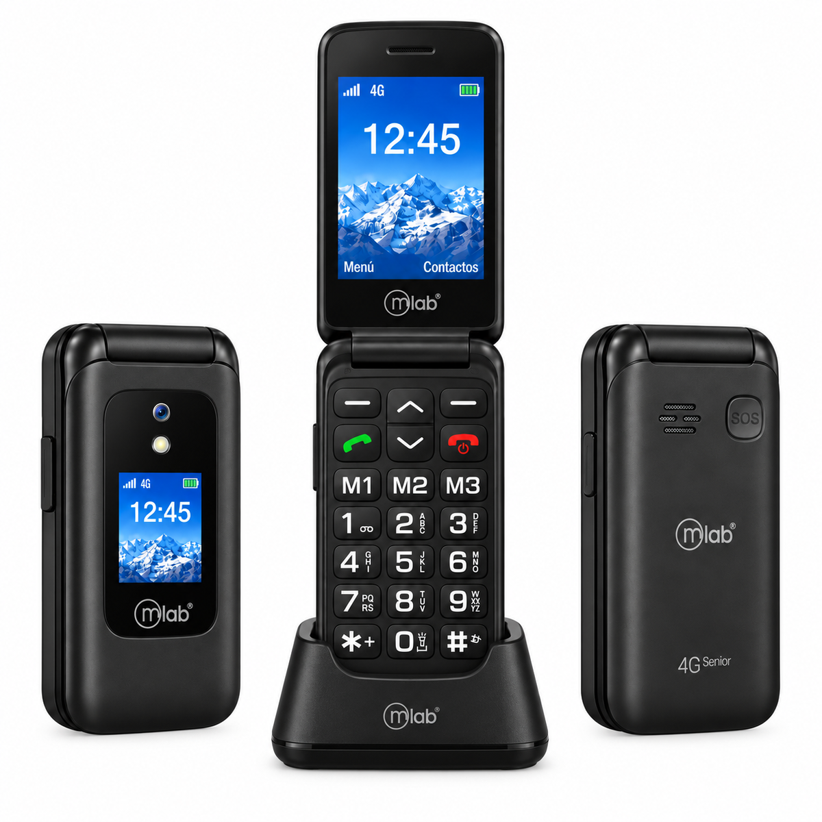 Teléfono Senior Adulto Mayor 4G Almeja con Base de  Carga BK