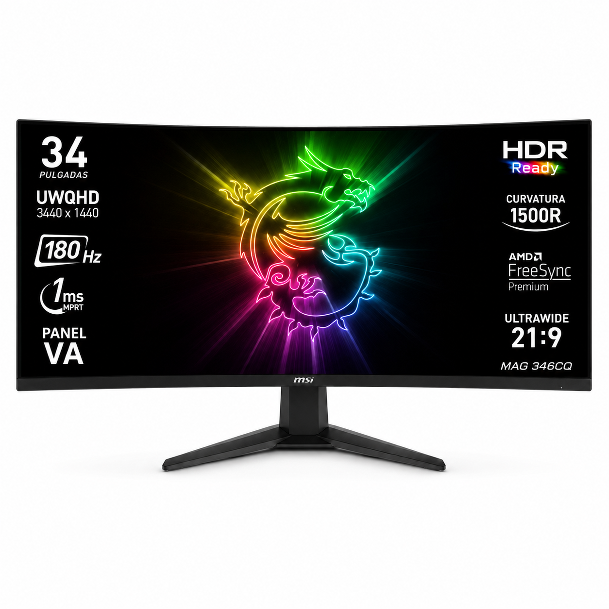 Monitor Gamer MSI 34" Curvo 180HZ Ultra Flat 1MS