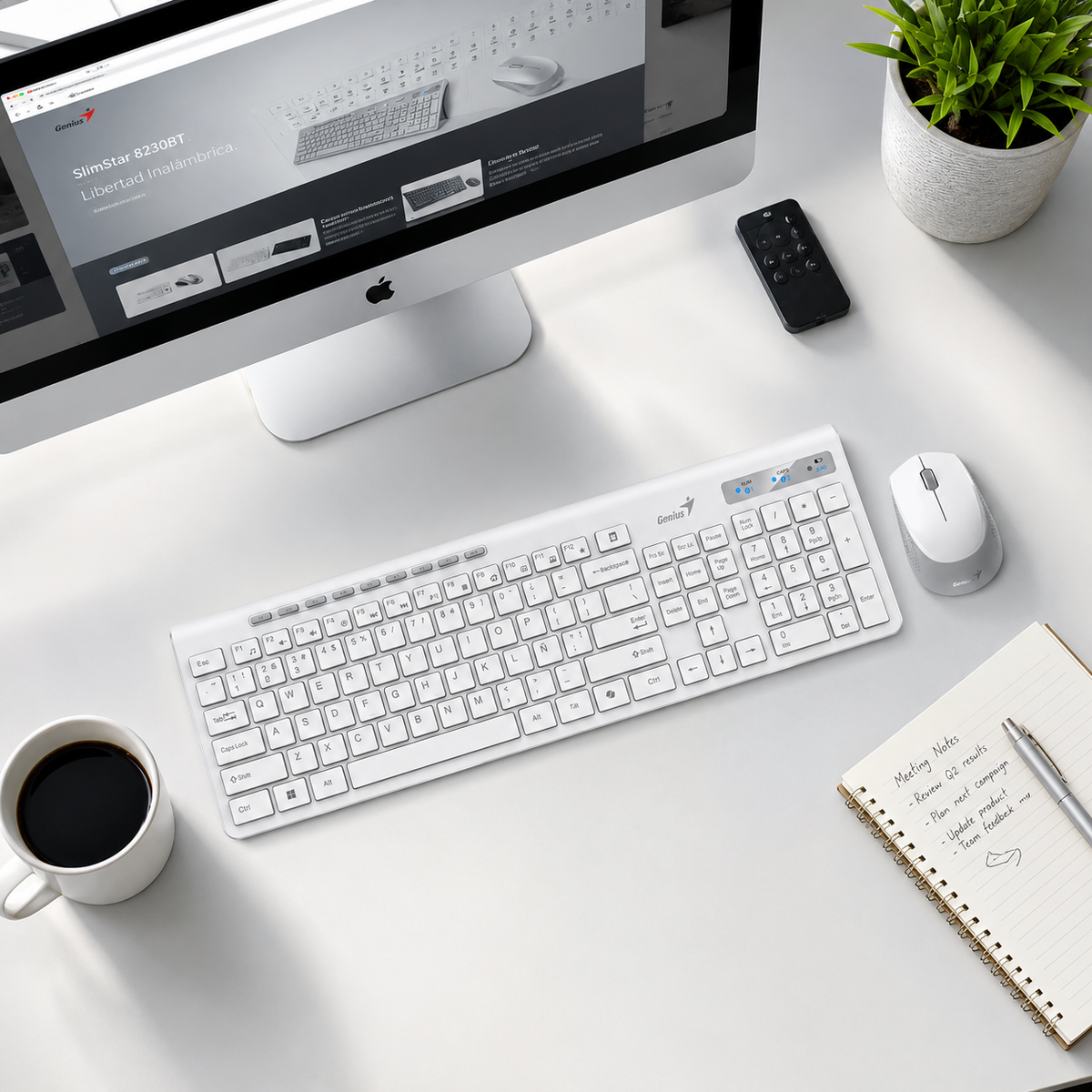 Teclado y Mouse Dual Wireless Bluetooth  + USB 2G Copilot AI