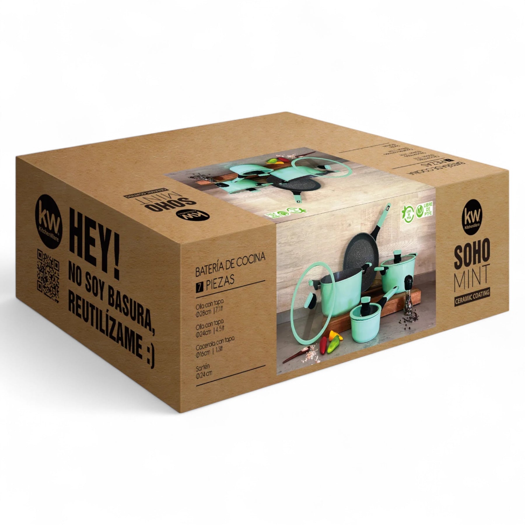 Pack Batería de Cocina Profesional KW Marble - Aluminio Mint