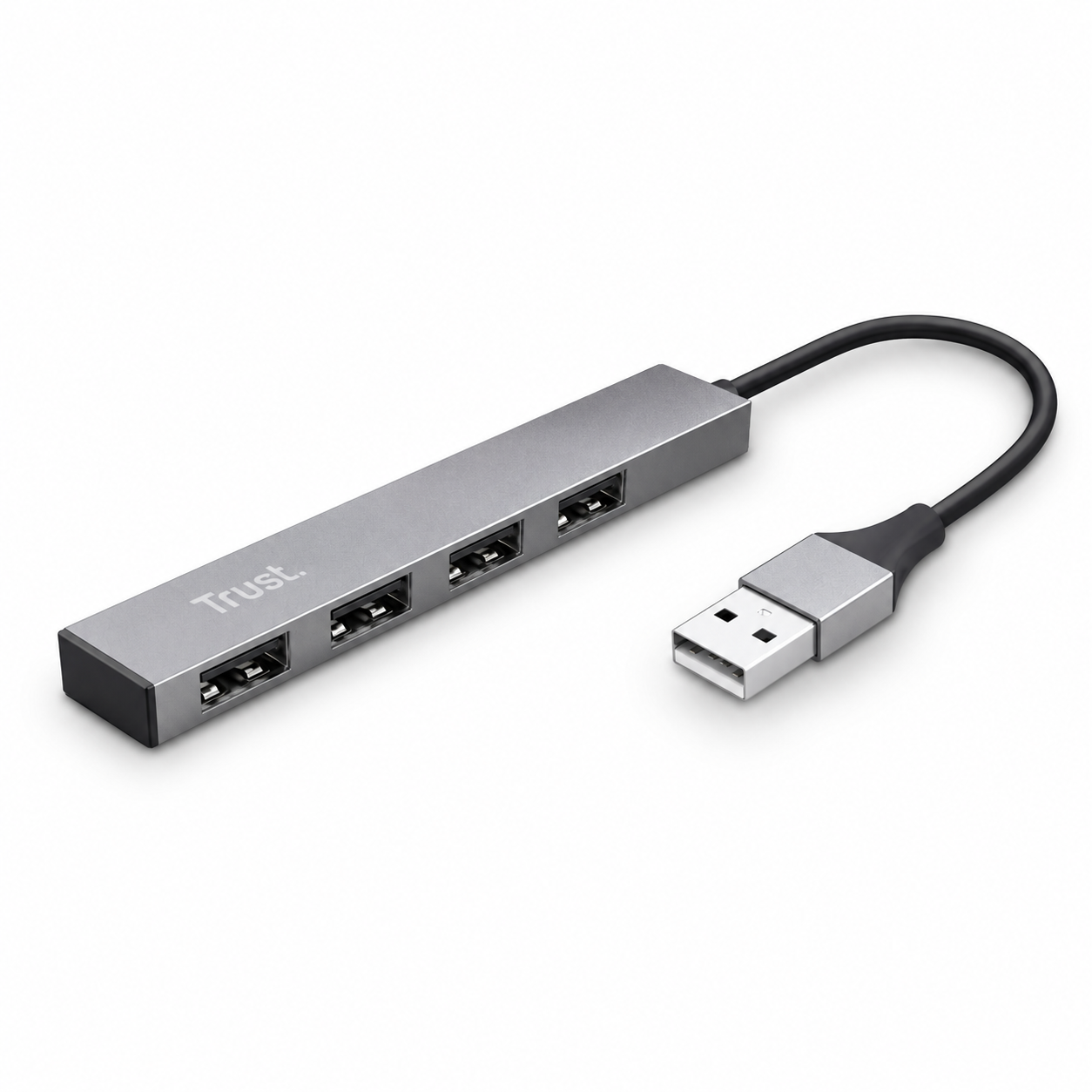 Hub Usb Trust Halyx 4 Puertos Usb 2.0 Flat Aluminium High Speed