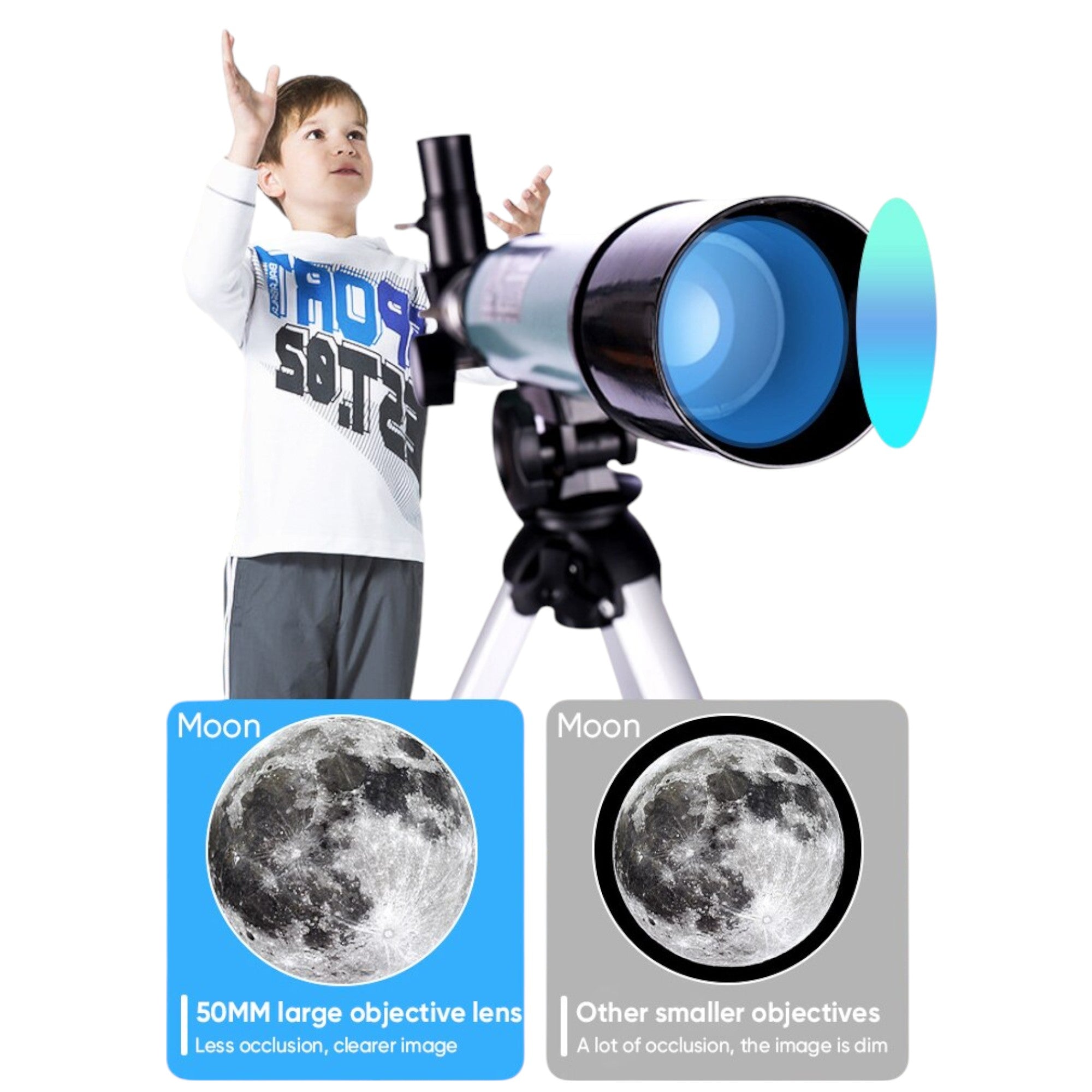 Telescopio Astronómico Monocular 90X HD de Aluminio TL-070