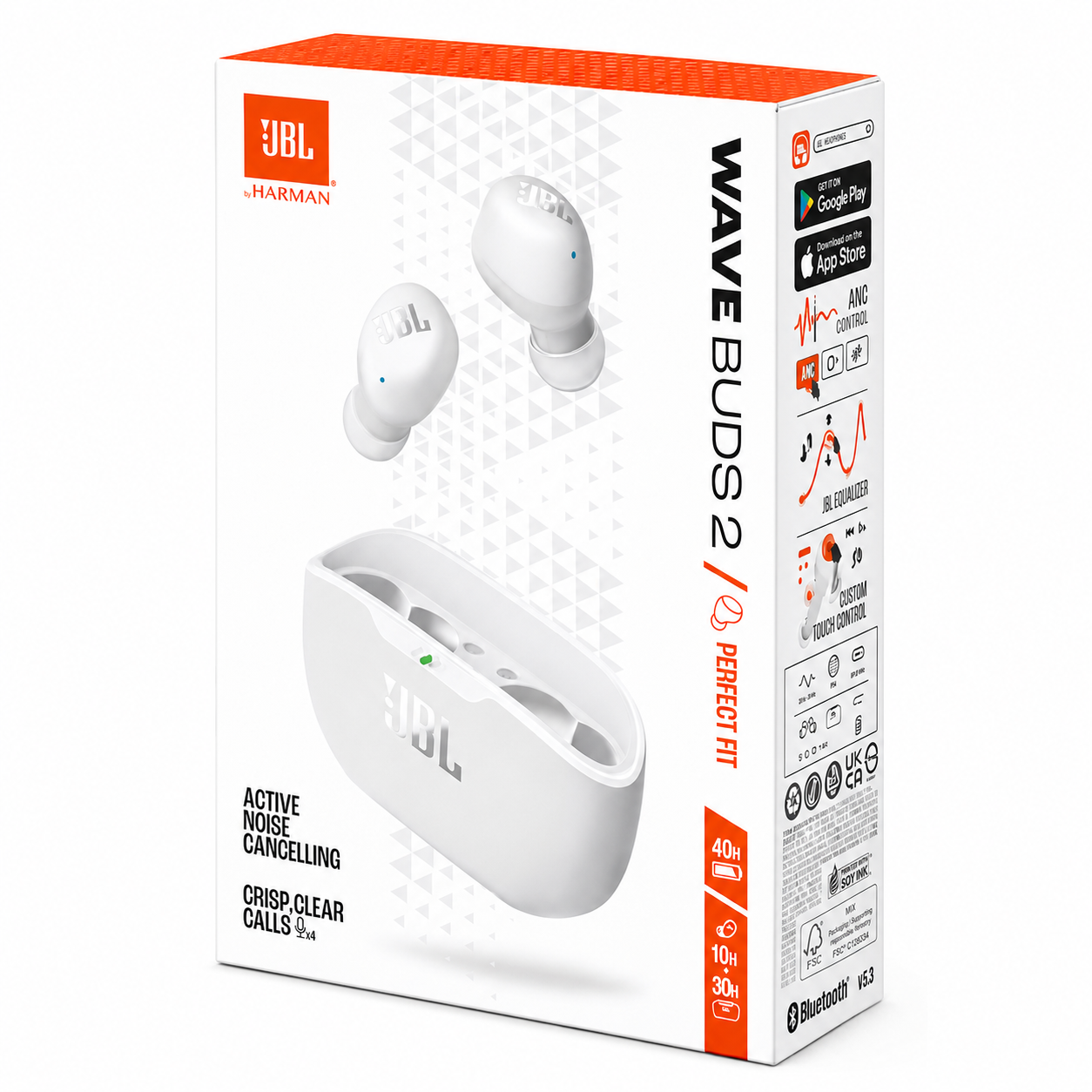 Audifonos JBL Wave  Buds 2 TWS ANC White + 40Hrs Autonomía