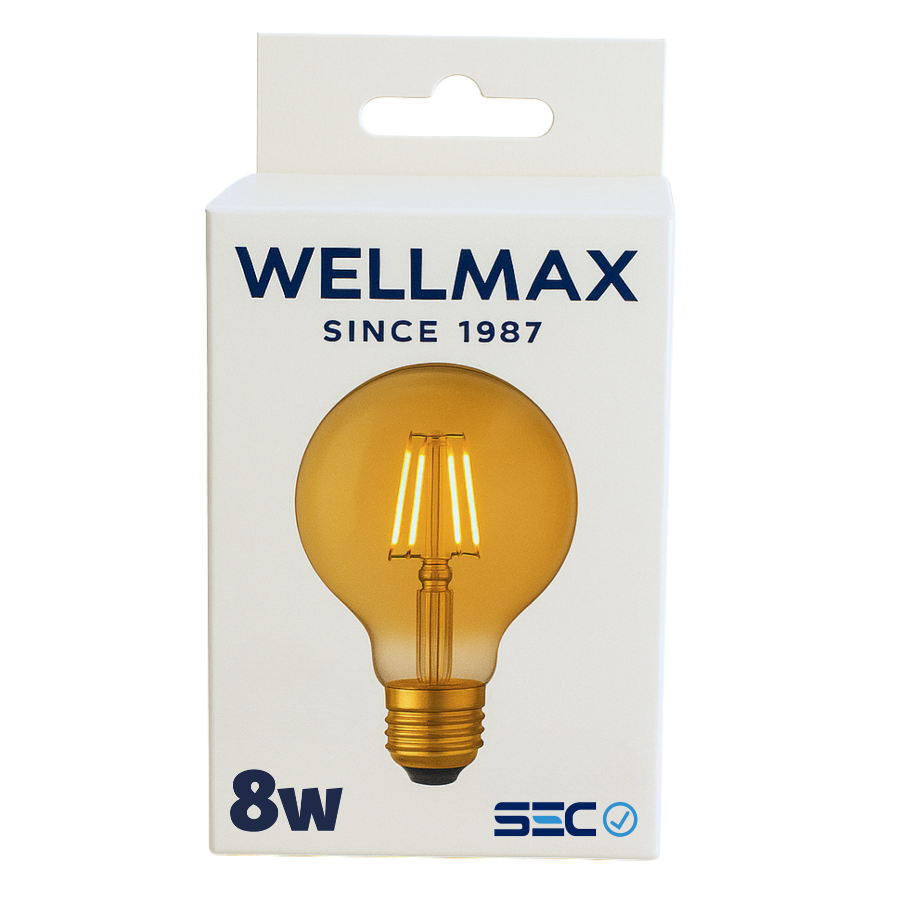 Ampolleta LED Filament Deco Globo Wellmax E27 Calida 8W G95