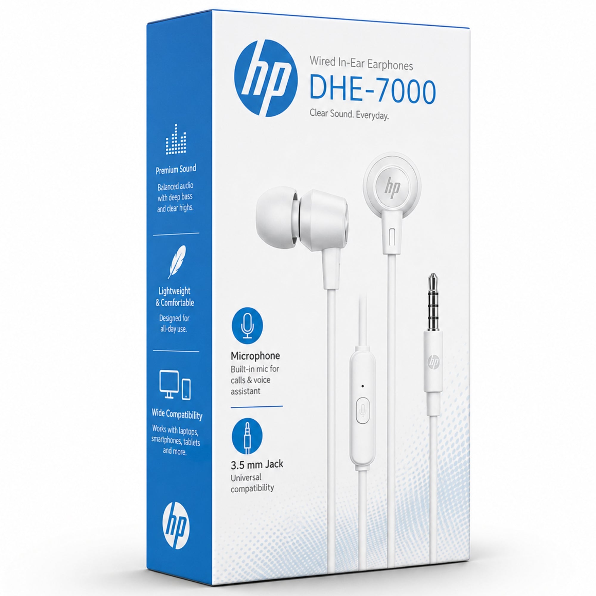 Audífonos In Ear HP Con Manos Libres Blancos DHE-7000