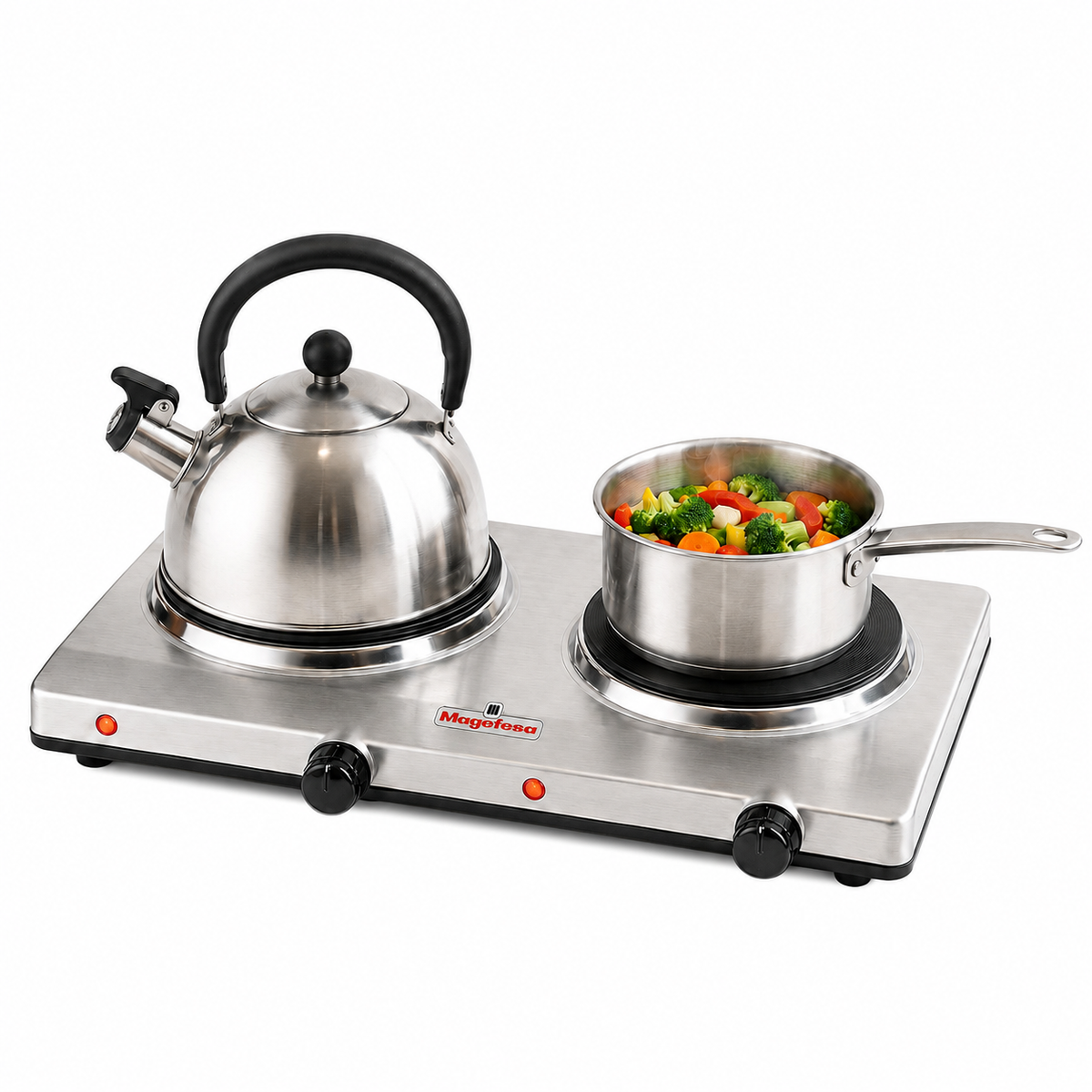 Cocina Encimera Eléctrica Magefesa MGF8022 Dinamic Inox Dual