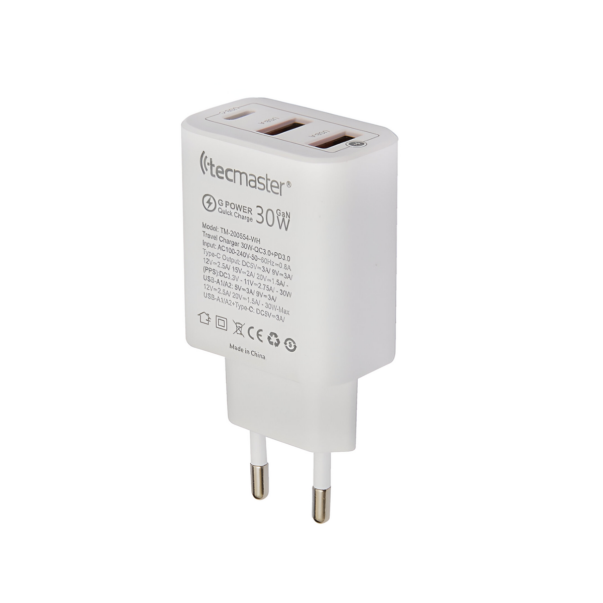 Cargador USB-C de Carga Rapida 30W con GAN + Power Delivery