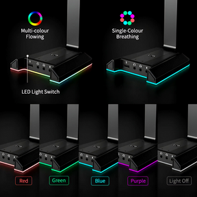 Soporte de Audífonos Full RGB Multimedia 7.1 + Puertos USB