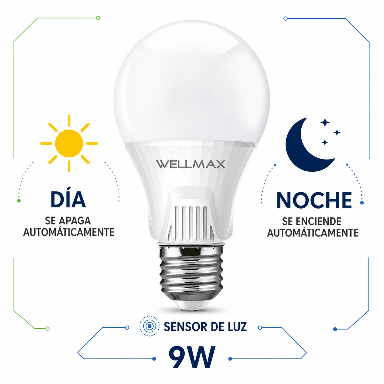 Ampolleta LED Samsung 9W con Sensor de Luz & Encendido Automático