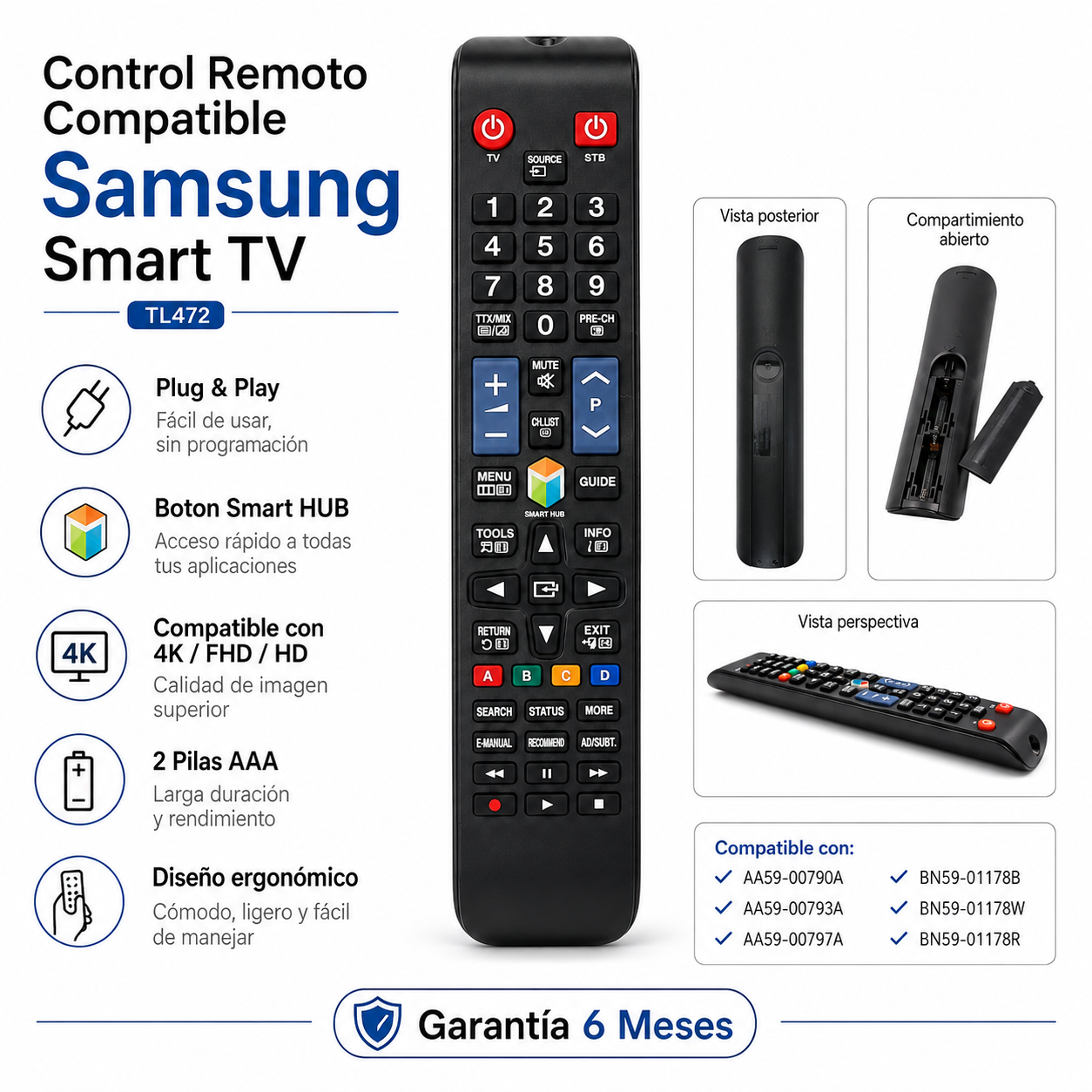 Control Remoto Para Samsung Smart TV Ultima Generación TV11