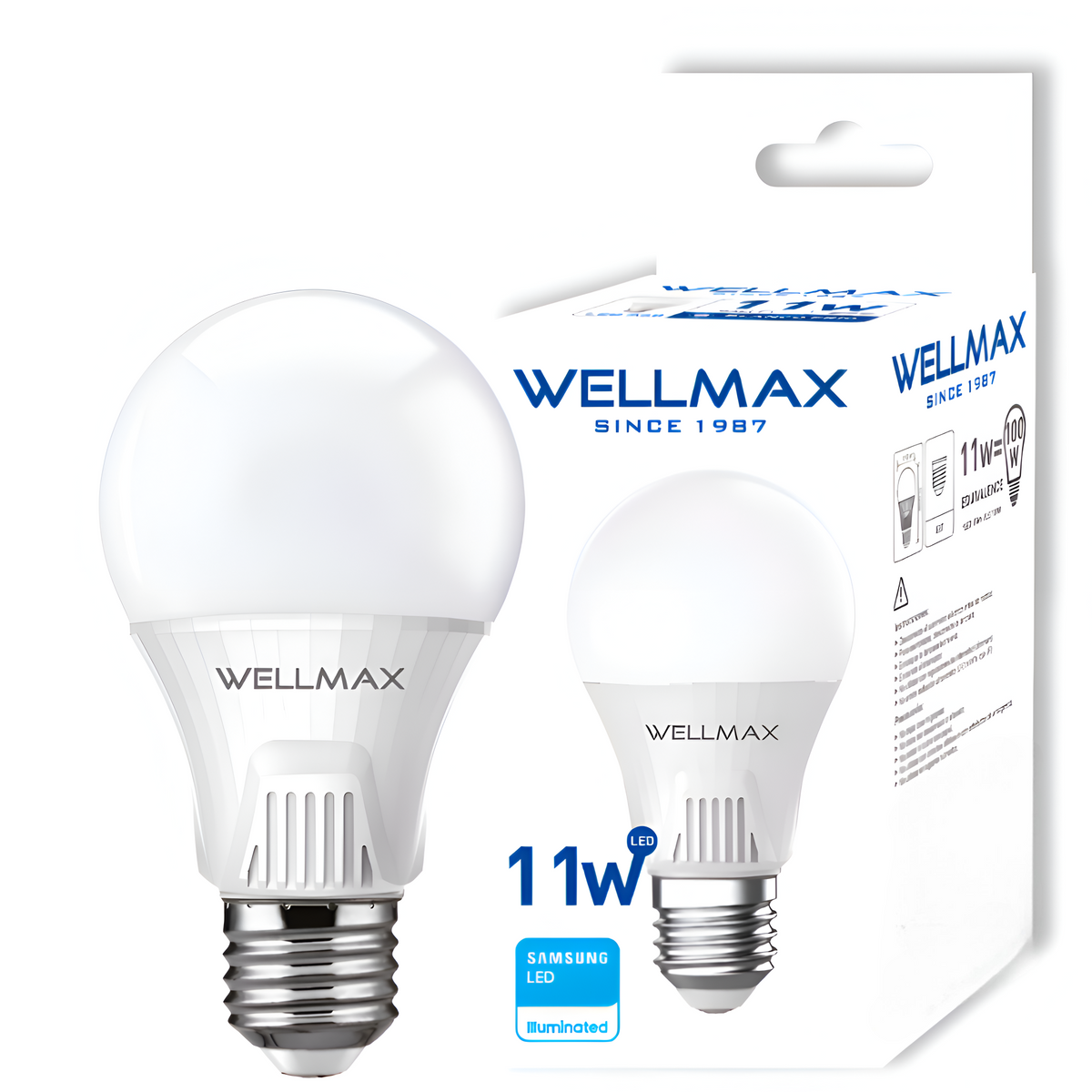 Ampolleta LED Wellmax E-27 11W Luz Fría 1050Lm LED Samsung - Blanco / Tamaño Único
