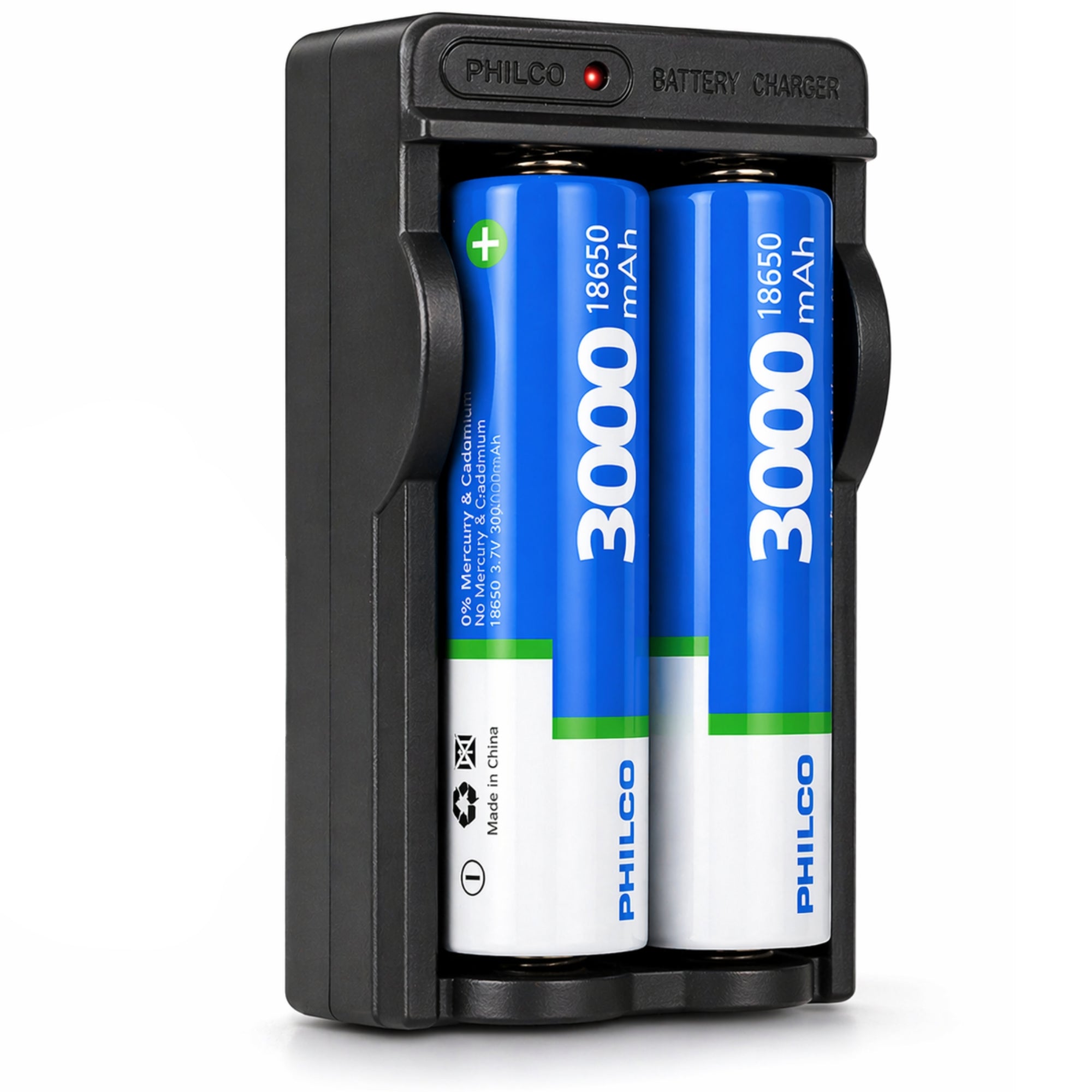 Pack de 2 Baterías 18650 3.000 mAh + Cargador 220V LT15