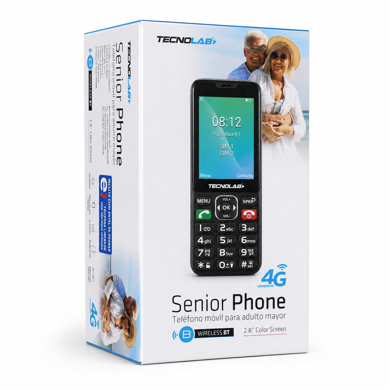 Teléfono Celular Senior Para Adulto Mayor Dual Sim 4G/ BT