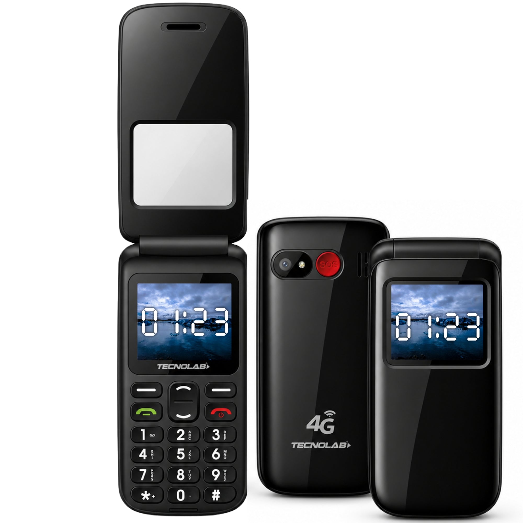 Teléfono Senior Adulto Mayor Tipo Almeja Modo S.O.S 4G 456BK