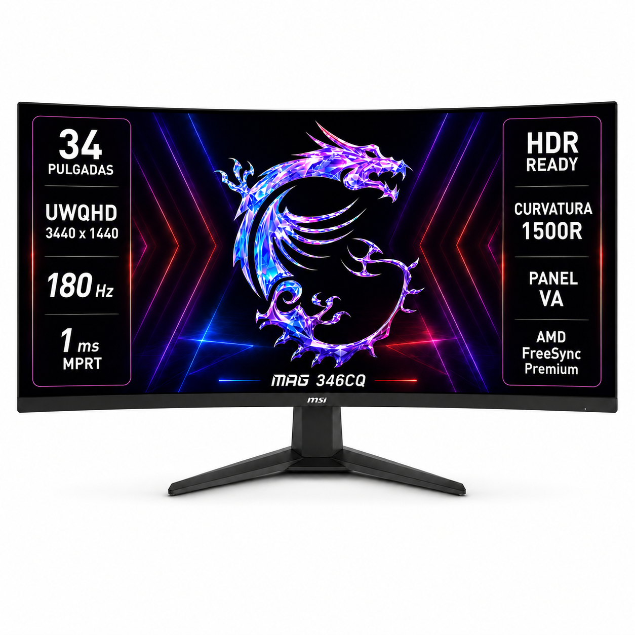 Monitor Gamer MSI 34" Curvo 180HZ Ultra Flat 1MS