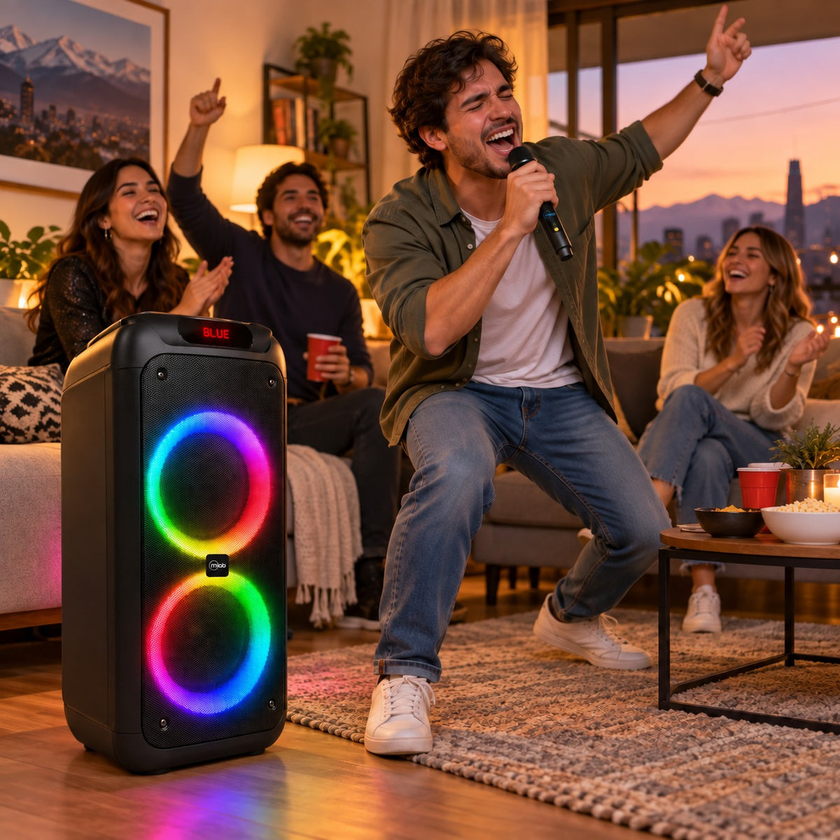 Parlante Karaoke 10" Mlab Flaming Power Bass MicWireless 75W