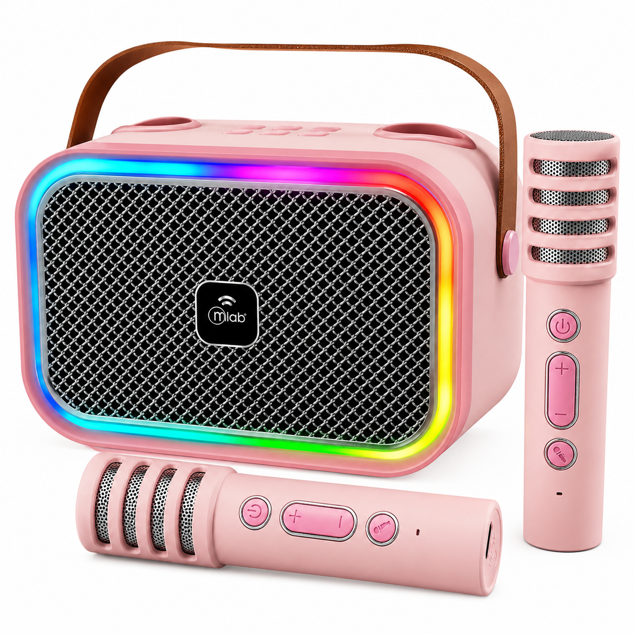 Karaoke Infantil RGB con 2 Micrófonos Inalámbricos Pink My Lil Dual Voice