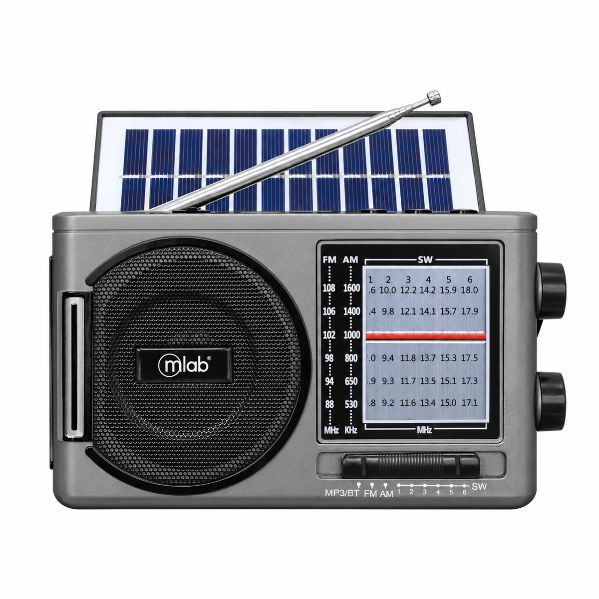 Radio Solar Recargable AM FM/ SW/ TF/ USB/ BT Retro Sunshine
