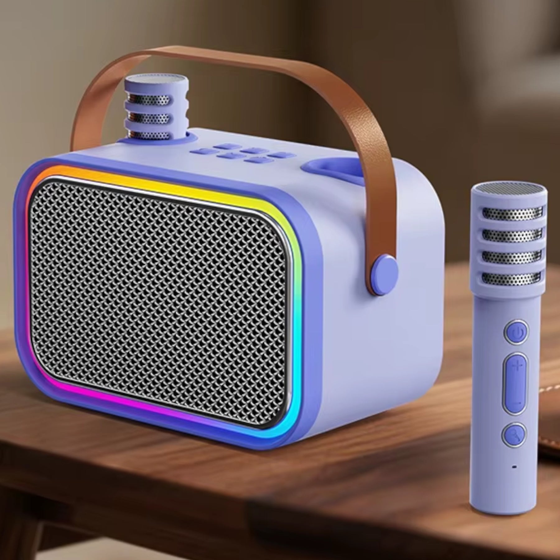 Karaoke Infantil RGB con 2 Micrófonos Inalámbricos Lila My Lil Dual Voice