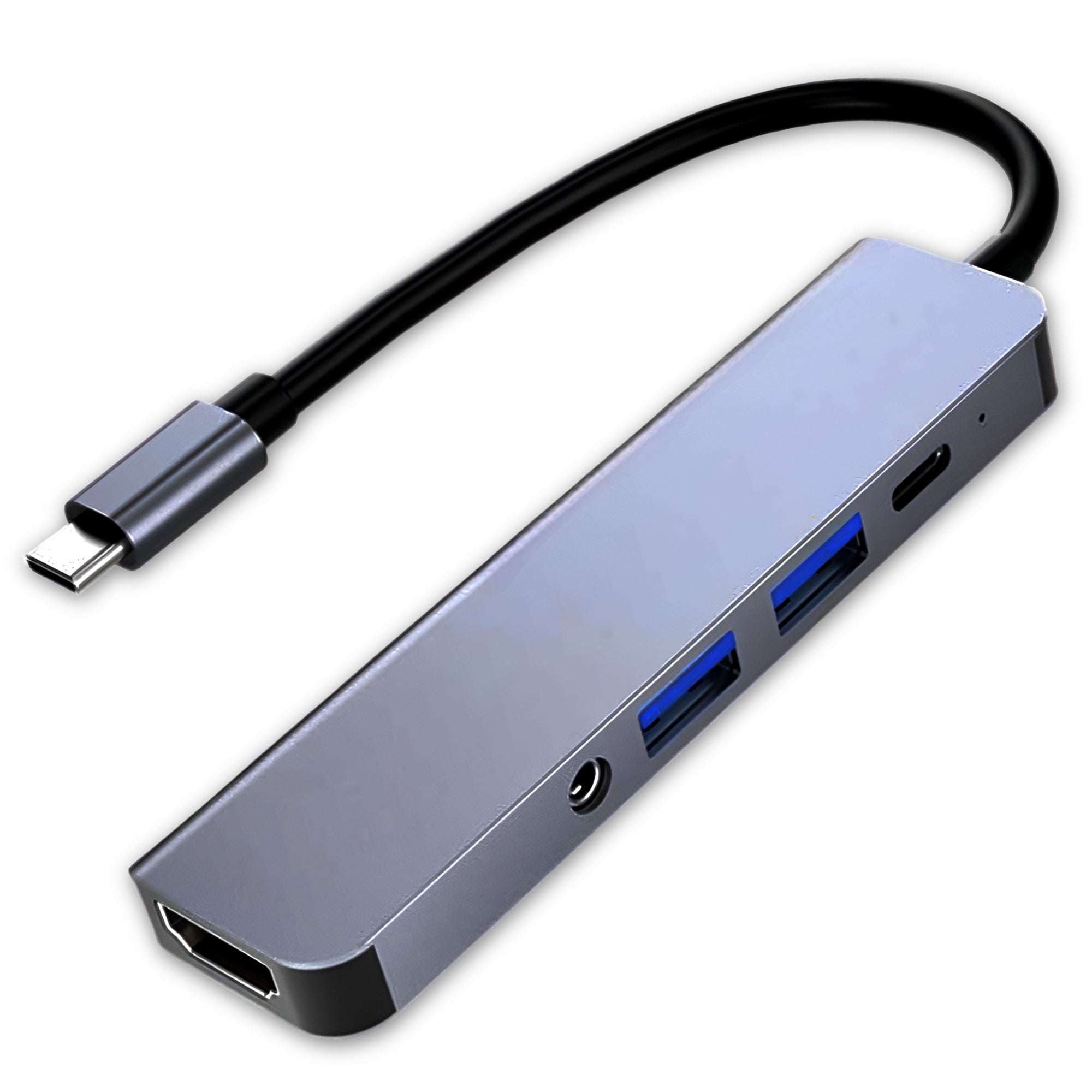 Adaptador Hub Usb-C Multipuertos 5 En 1 (Hdmi, Jack, Usb, Usb C) Gtc