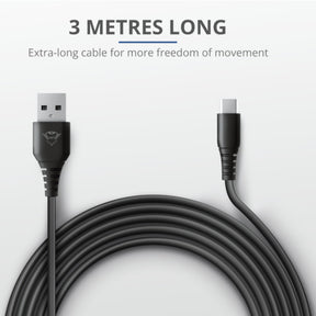 Cable De Datos Trust Type-C a USB para PS5 Carga Rápida 3M