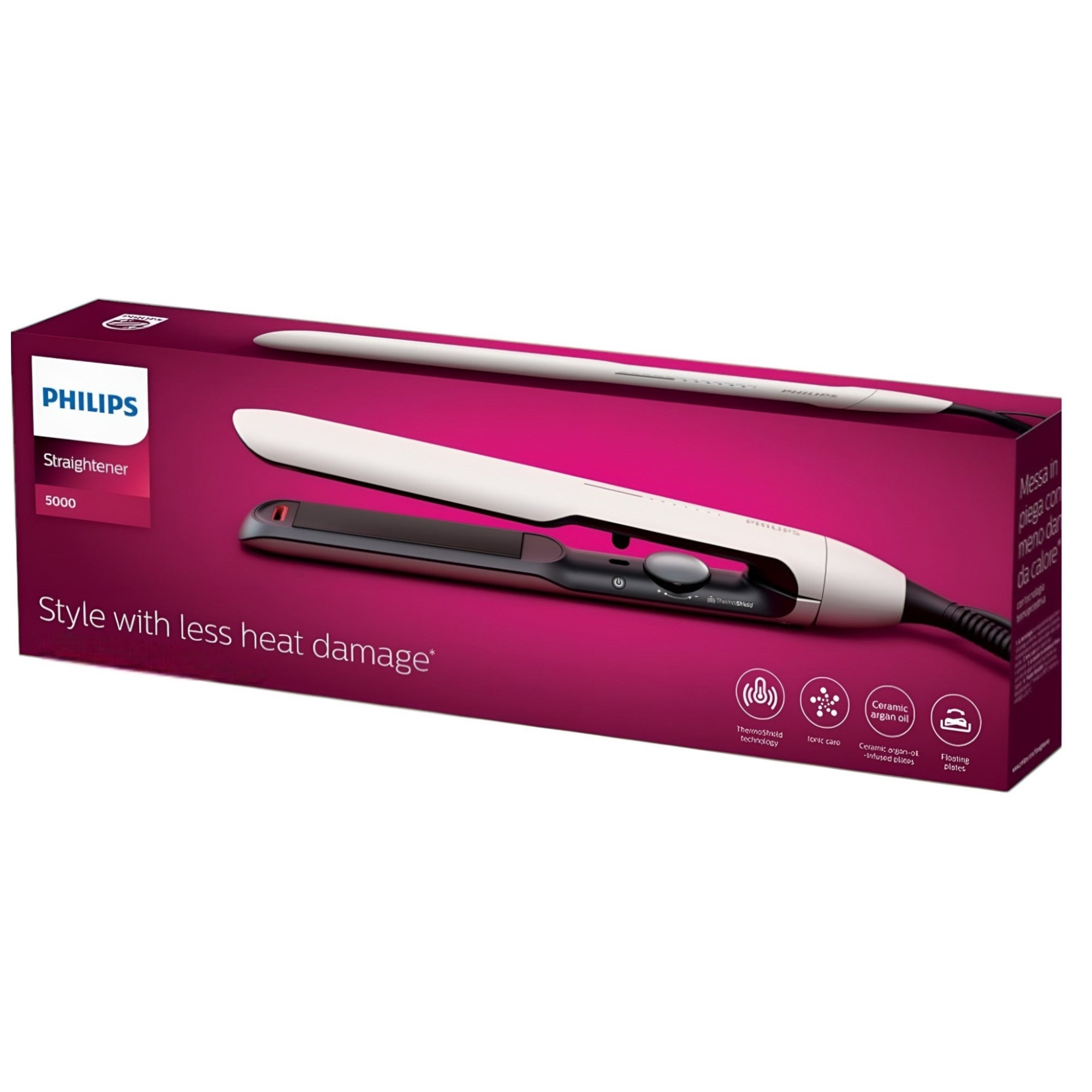 Alisador de Pelo Philips Termoshield Argán Serie 5000 BHS515