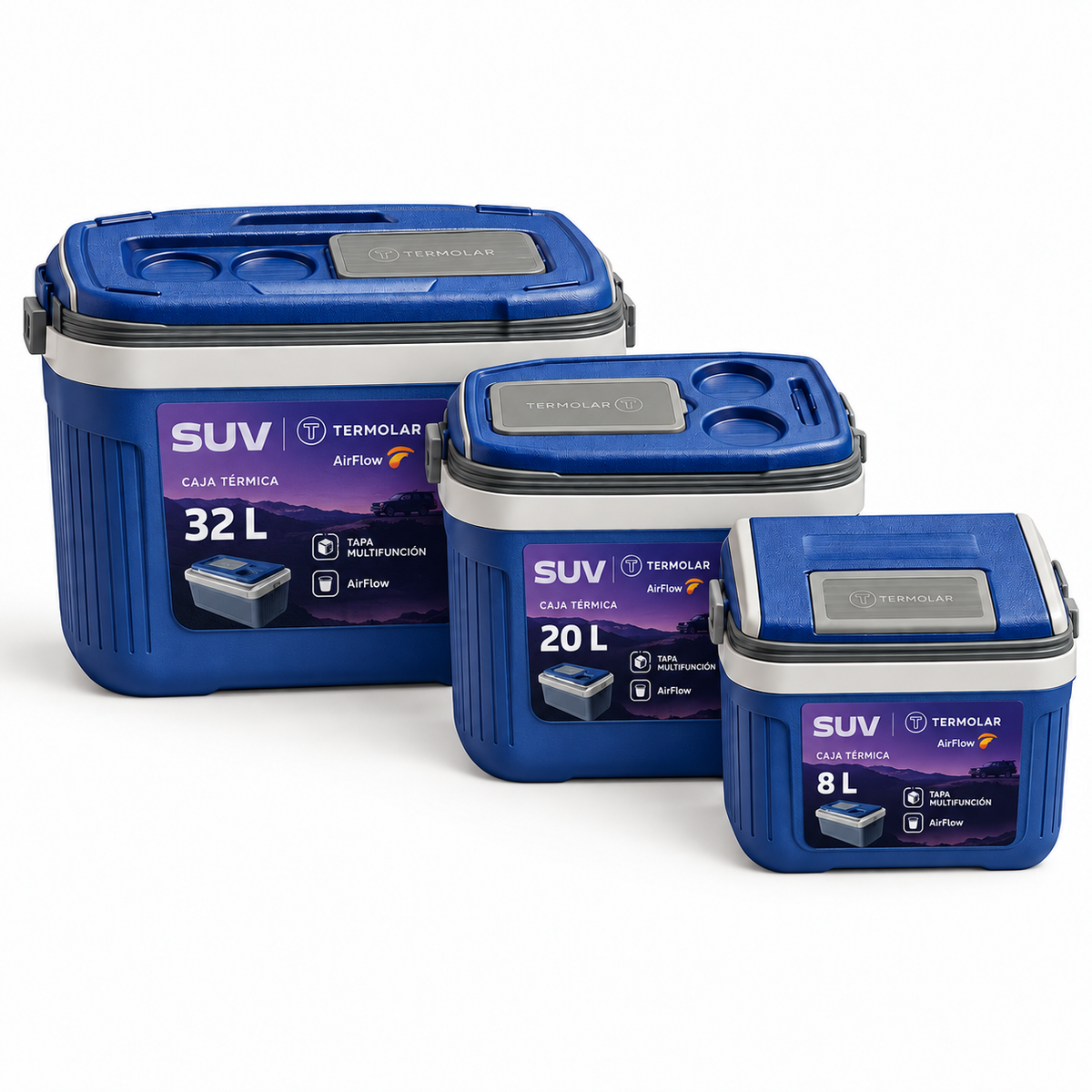 Kit de 3 Neveras AirFlow 12H Frio/ 24 Caliente  32L- 20L- 8L Termolar