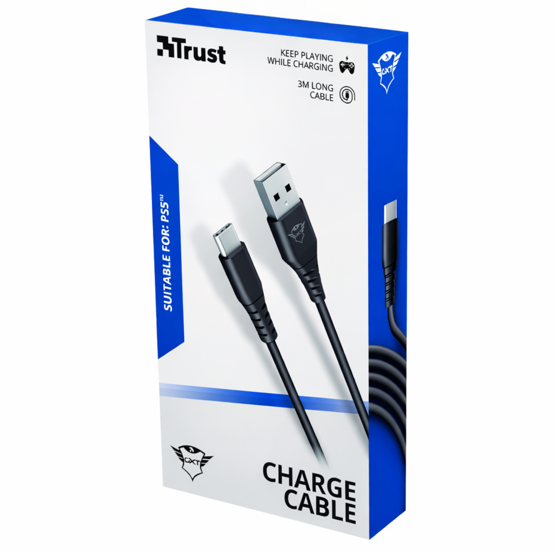 Cable De Datos Trust Type-C a USB para PS5 Carga Rápida 3M