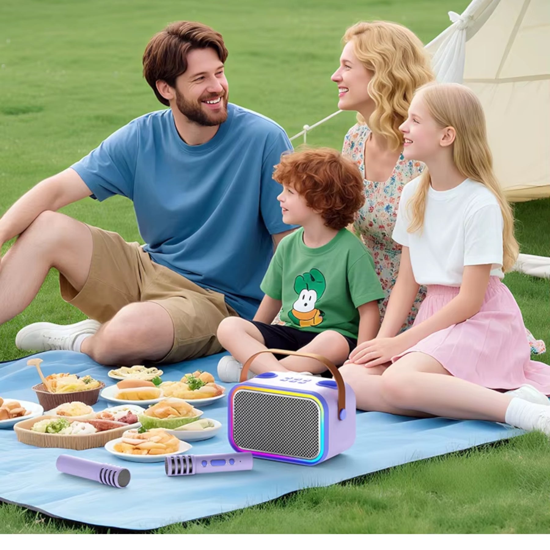 Karaoke Infantil RGB con 2 Micrófonos Inalámbricos Lila My Lil Dual Voice