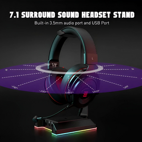 Soporte de Audífonos Full RGB Multimedia 7.1 + Puertos USB