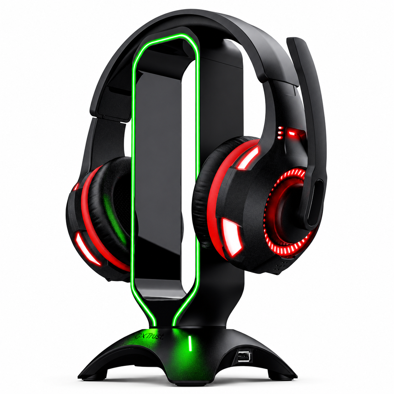 Soporte Stand Gamer RGB para Audífonos Trust Gxt 265 + HUB
