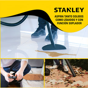 Aspiradora y Sopladora Stanley Inox 15LT 1300W Seco y Húmedo